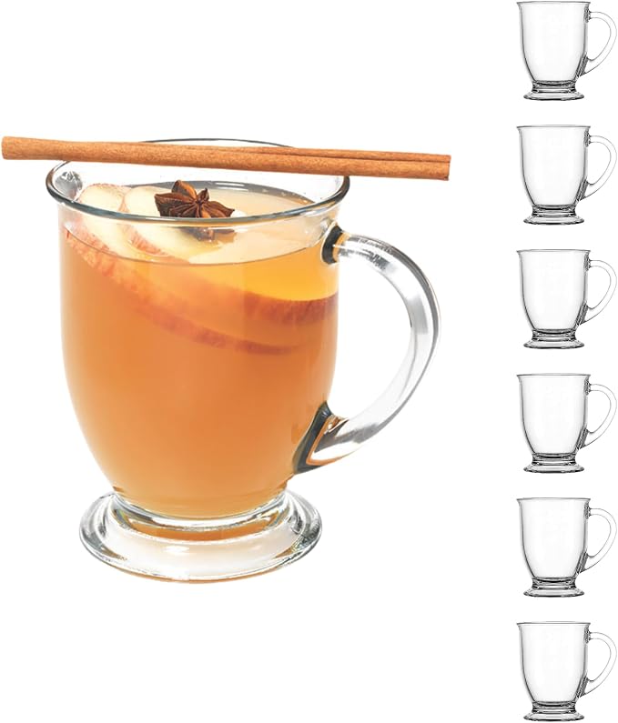 Anchor Hocking Café Glass Coffee Mugs, 16 oz, Set of 6 by AnchorHocking