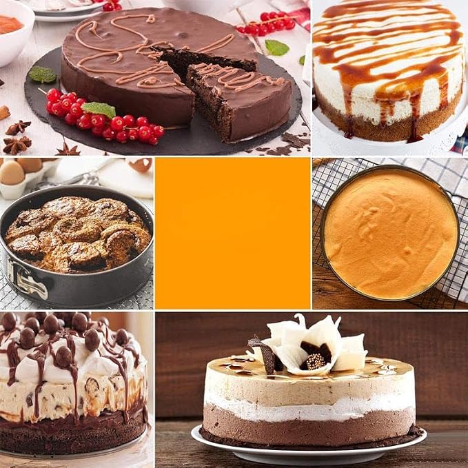 Kitchen Tool Cake Baking Supplies Non-stick Removable Bottom Springform Cake Pan TinBaking Heart shaped cake pans Leak proof and high temperature resistant Square roud Heart cake Pans Set of 3 - Image 3