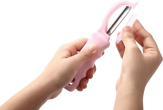 Spring Chef Swivel Vegetable Peeler with Soft Grip Handle, Pink Lemonade | Premium Potato Peeler w/ Ultra Sharp Stainless Steel Blades, Multifunctional Veggie Peeler for Apple, Carrot, Cucumber, Fruit - Image 8