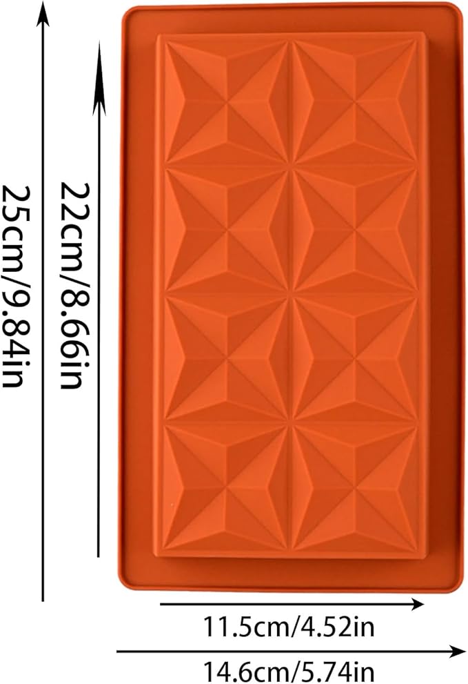 Candy Bar Mold | Large Silicone Chocolate Mold - Dessert Baking Mould - for Food Treats Soap Making Christmas Cookie Cake Dessert Baking Birthday