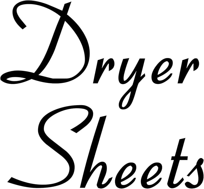 Dryer Sheets 4.25w x 4h Label | Laundry Room Organization | Die Cut Vinyl Decal | Black Retro Font (Sticker Only) by MinglewoodTrading
