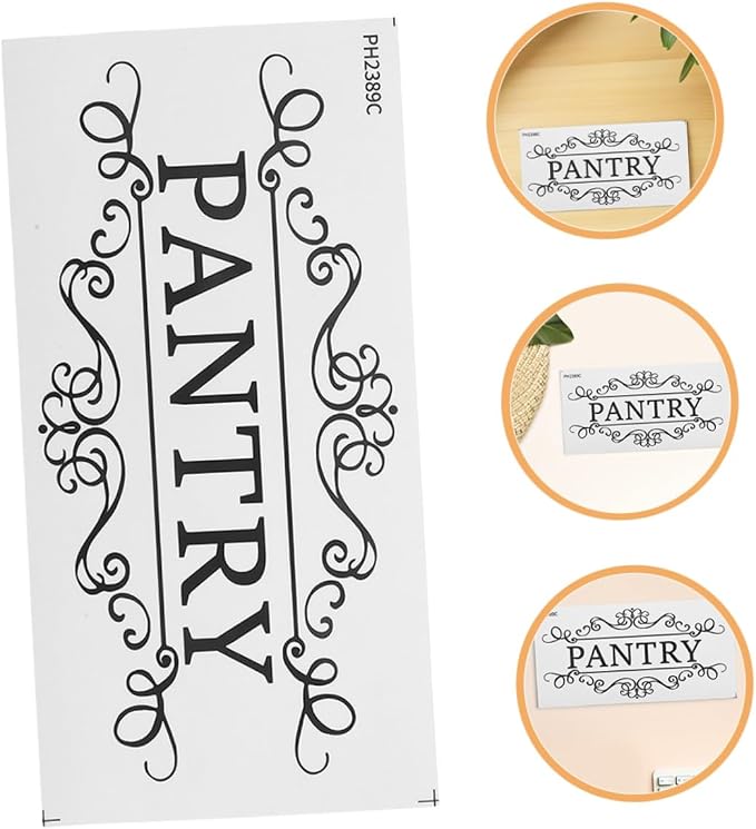 SOLUSTRE Pantry Room Wall Sticker Set 4pcs Removable Door Decal Vintage Style Decor for Pantry PVC Material - Image 9