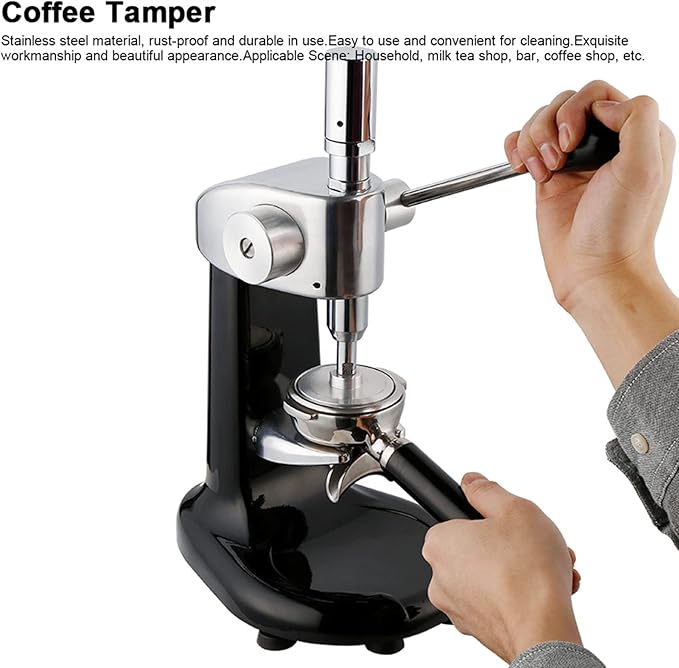 Hztyyier 58mm Coffee Tamper, Stainless Steel Coffee Press Powder Tamping Tool with Flat Base for Home Cafe Bar Commercial Use