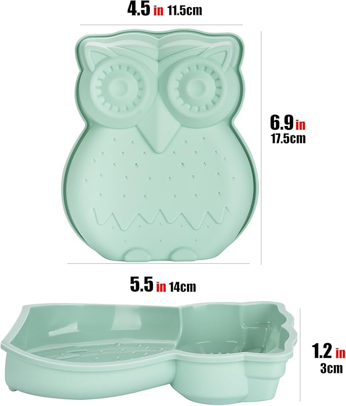 Owl Cake Mold Silicone Molds for Baking Bread Loaf, Animal Molds for Resin Crafts, Baking Gift for Mom Wife Bakers, Specialty Novelty Cake Pans Housewarming Gifts Large Owl Mold (Blue)
