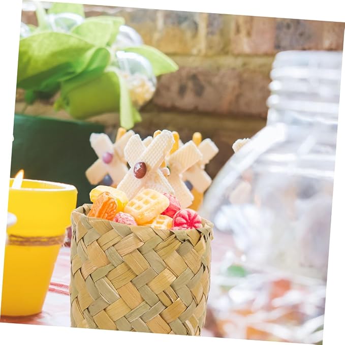 DOITOOL 8pcs Woven Storage Baskets for Organizing Natural Color Decorative Holders for Candy Snacks and Accessories Rustic Farmhouse Style for Home Decor and Packaging - Image 7