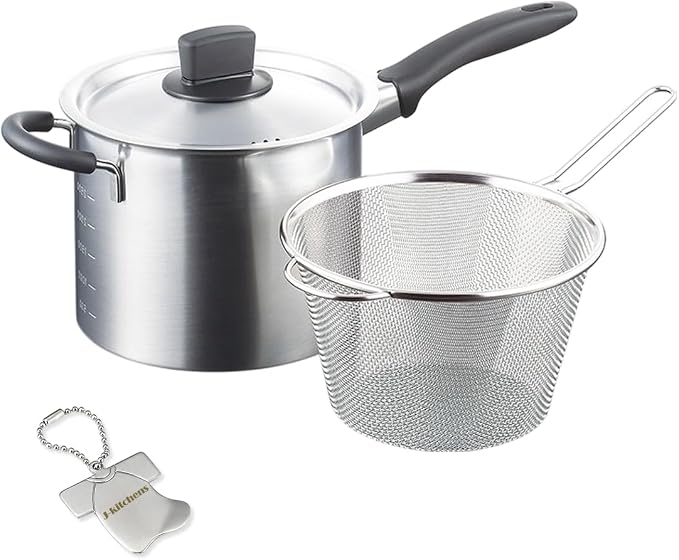 J-kitchens Dining Table Decor, One-Handle, Non-Roll Lid, Pasta Pot, 7.1 inches (18 cm), Gas Induction Compatible, Made in Japan, Original Tag Included by Unknown