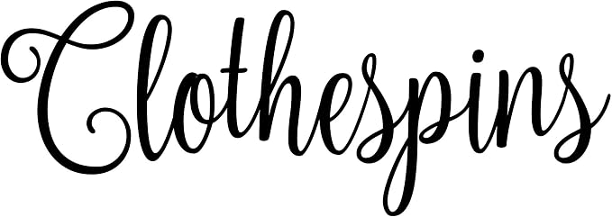 Clothespins 7.25w x 2.5h Label | Laundry Room Organization | Die Cut Vinyl Decal | Black Fancy Font (Sticker Only) by MinglewoodTrading