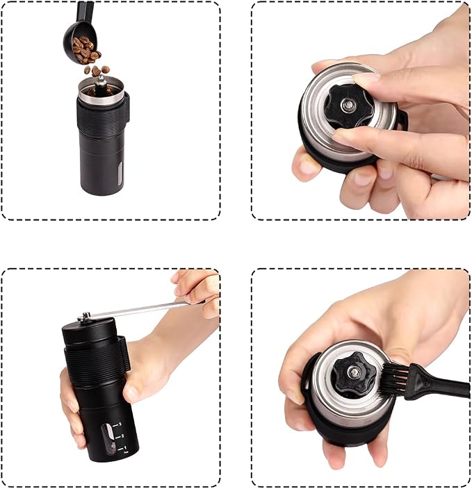 Portable manual espresso machine, manual coffee grinder and mini travel coffee machine set, suitable for camping, cars, RVs, hiking, offices, homes and coffee bean grinding. - Image 9