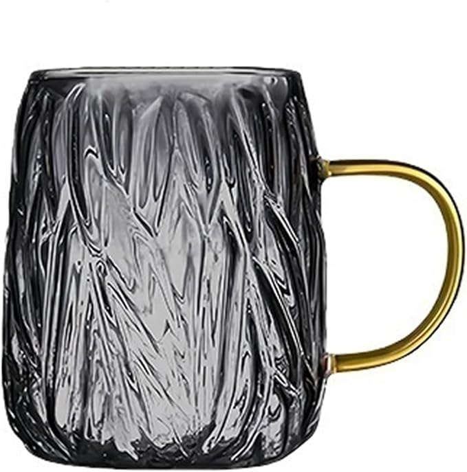 Glass Tumblers Glass Coffee Mugs with Handles for Tea Latte Juice Kitchen Glassware(Gris) by Unknown