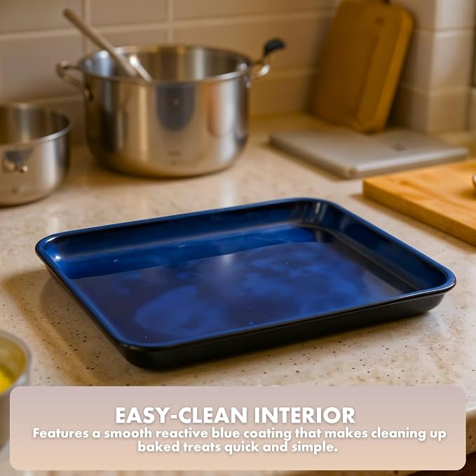 Emeril Lagasse Large Stoneware Baking Sheet – Non Stick Stoneware Cookie Sheet & Baking Tray, Oven Safe Baking Trays for Oven, Ceramic Sheet Pan, 15.75" - Image 3