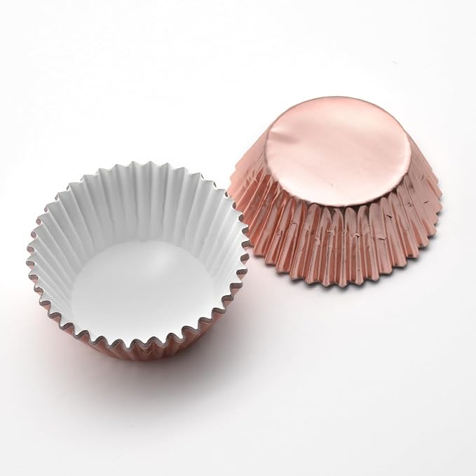 200 Pcs Rose Gold Foil Cupcake Liners Standard Baking Cup Muffin Paper Case | Food-grade, Greaseproof & Sturdy Parchment, Cupcake Wrapper for Party, Christmas, Gift - Image 6