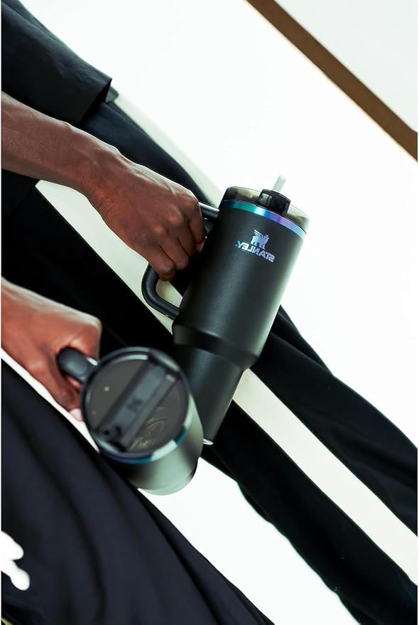 STANLEY Quencher H2.0 Flow State Tumbler, 40 oz, Black Chroma | Handle and Straw | 3-Position Lid | Cup Holder Compatible for Travel | Insulated Stainless Steel Cup | BPA-Free - Image 8