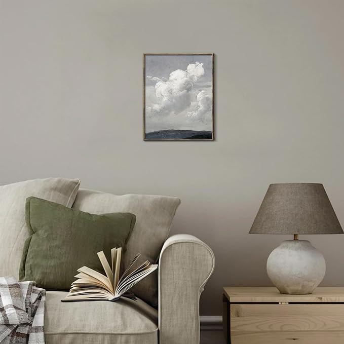 XOCUUI Vintage Unframed Canvas Wall Art, Blue Sky Cloud Oil Painting Wall Art for Living Room, Vintage Antique Retro Bathroom Bedroom Kitchen Office Decor Prints (8x10 Inch) - Image 4