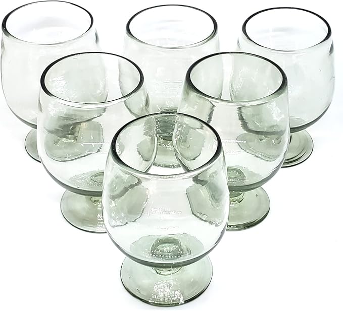 Clear 11 oz Large Cognac Glasses (set of 6), Recycled Glass, Lead-free, Toxin-Free (11 oz Large Cognac) - Image 4