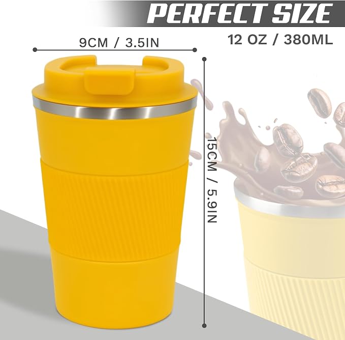 Vacuum Insulated Stainless Steel Travel Coffee Mug,Leak Proof Cup with Lid | 304 stainless steel mug with vacuum insulation, leak proof lid, silicone grip and car cup holder friendly design - Image 4
