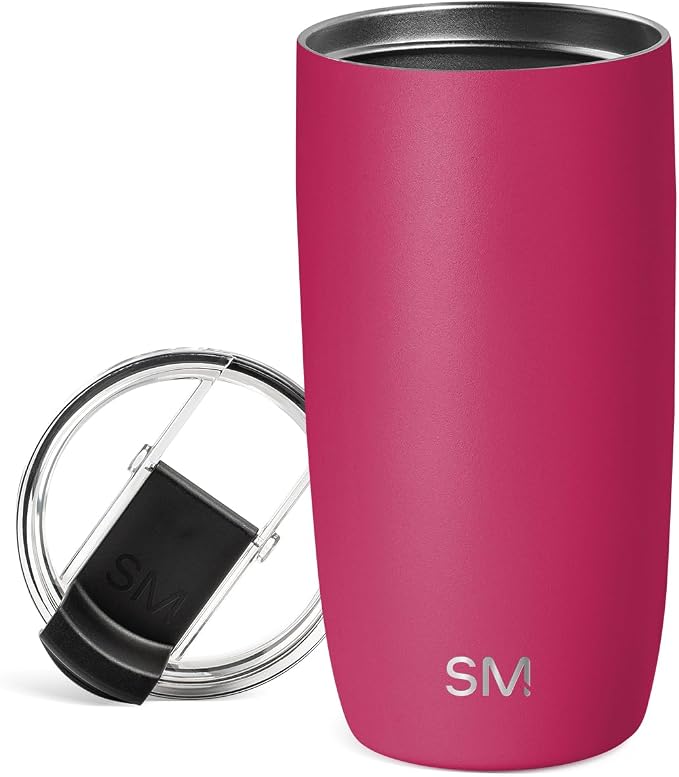 Simple Modern Travel Coffee Mug with Lid | 16oz | Magenta | Voyager Coffee Cup, Coffee Tumbler for Hot & Iced Drinks | Insulated Stainless Steel Travel Mug | Lychee by Unknown