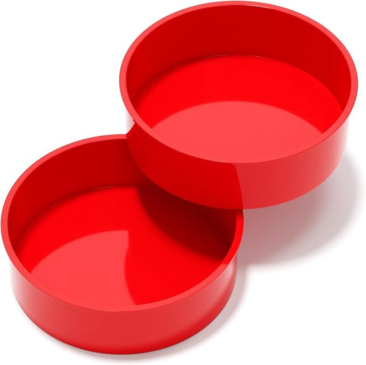 AVIDON 8 inch Cake Pans- Silicone Round Cake Molds for Layer Cake, Cheese Cake and Chocolate Cake, Non-stick and dishwasher safe silicone baking pans (2)