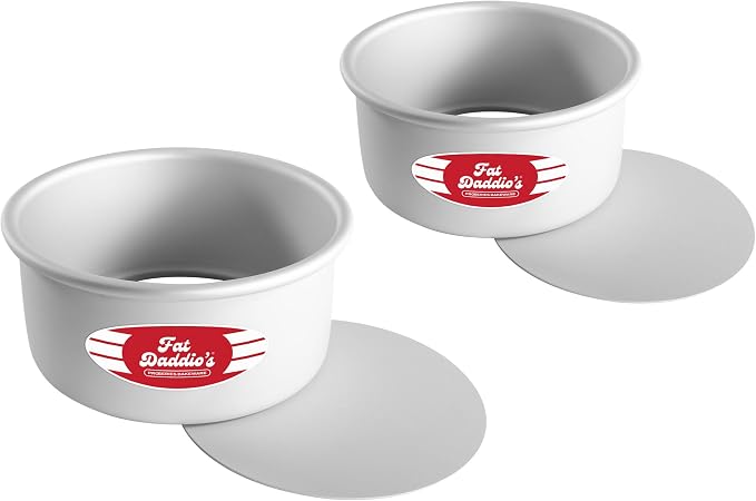 Fat Daddio's PCC-63SET Anodized Aluminum Round Cheesecake Pans, 2 Piece Set, 6 x 3 Inch by FatDaddios