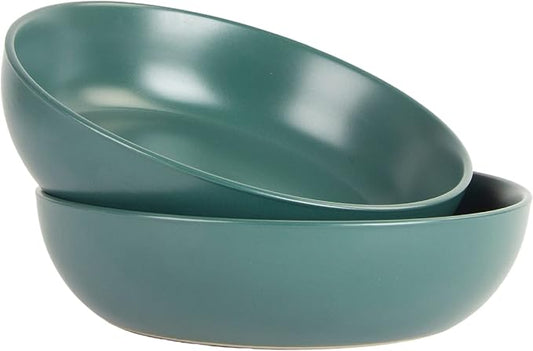 10 Strawberry Street Wazee Matte 9"/48oz Serving Bowl, Set of 2, Emerald Green by 10StrawberryStreet