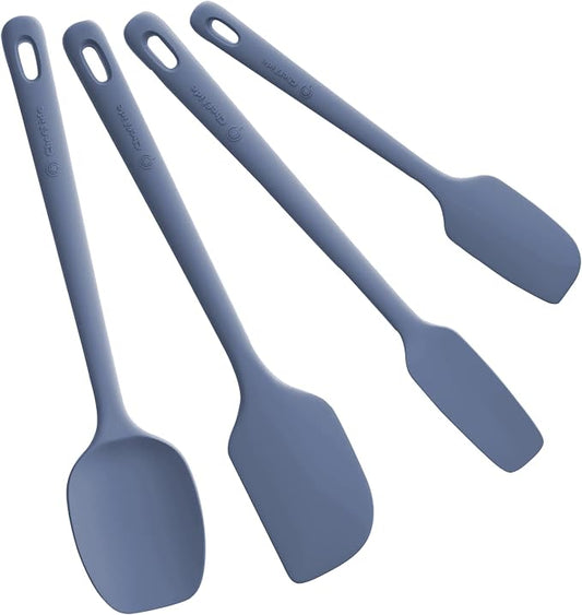 ChefAide 4 Pieces Silicone Spatula Set, Food Grade Rubber Spatula, Upgrade Strong Handle with Ergonomic Grip, Heat Resistant for Nonstick Cookware, Cooking by ChefAide