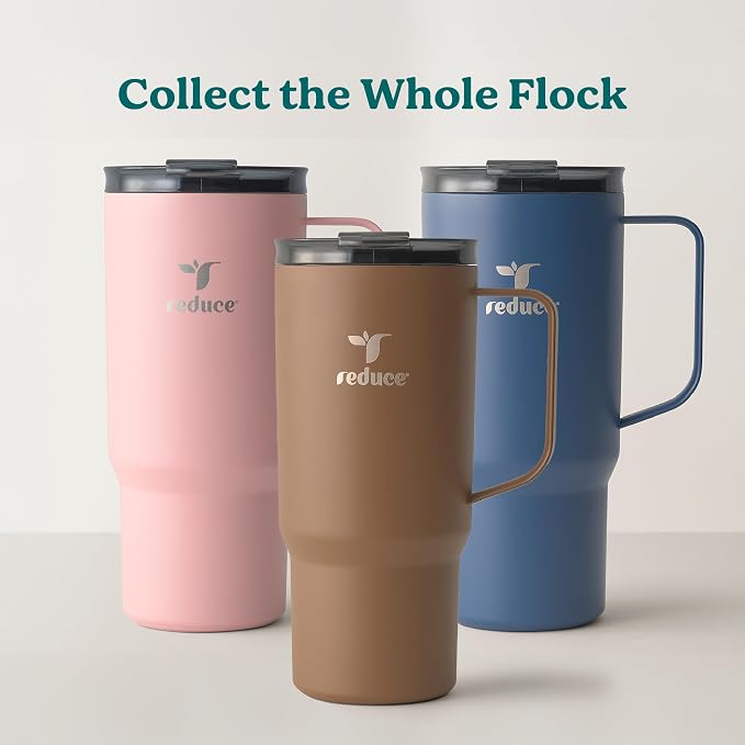 REDUCE 24 oz Hot1 Vacuum Insulated Mug for Hot Tea, Coffee and Other Hot Drinks - With Flo-Motion Lid and Handle, Single-Serve and Cupholder Friendly, Keeps Drinks Hot for up to 8 Hrs, Mineral Blue - Image 7