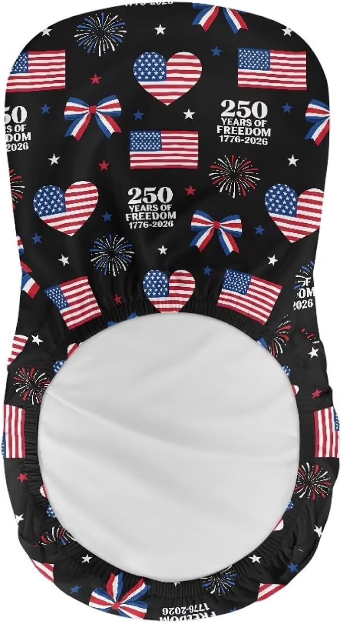USA Flag Black Bar Stool Covers 250th Anniversary Patriotic Counter High Swivel Chair Covers Anti Dust Stool Chair Seat Covers for Club Kitchen Dining Room Bistro Cafe - Image 5