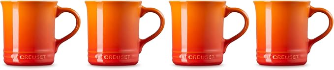 Le Creuset Stoneware Vancouver Mug, Set of 4, 14 oz. each, Flame - Image 3