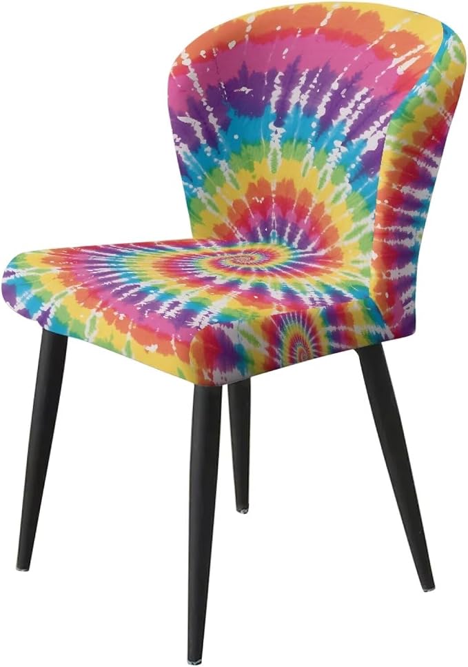 Colorful Tie Dye Bar Stools Covers 2 Pcs Barstool Slipcovers Elastic Stool Cushion Cover Swivel Barstool Covers Slipcovers for Low Short Back - Image 3