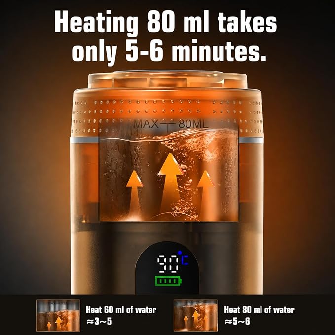 Portable Espresso Machine, Self-Heating Travel Coffee Maker with USB-C, 20 Bar Portable Coffee Maker for Ground Coffee & NS Capsules, for Camping, RV, Hiking, Office - Image 4
