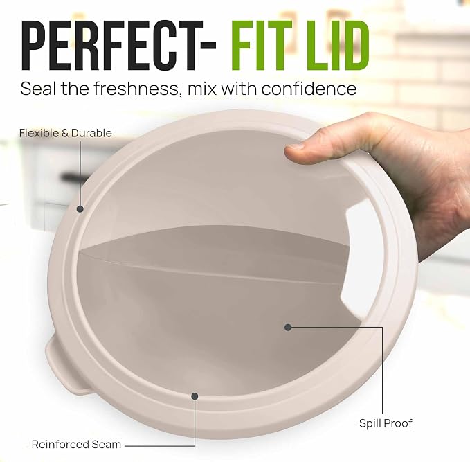 Zulay Kitchen 12 Piece Plastic Mixing Bowls with Leak-Proof Lids Set - Microwave and Freezer Safe Kitchen Mixing Bowls for Preparing, Serving and Storing - Large Nesting Bowls (Forest Ombre) - Image 4