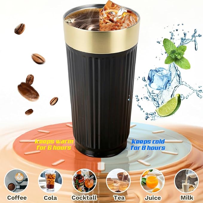 Vacuum Insulated Stainless Steel Travel Coffee Mug,Leak Proof Cup with Lid | 304 stainless steel mug with vacuum insulation, leak proof lid, silicone grip and car cup holder friendly design - Image 3