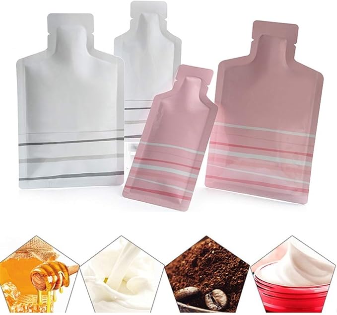 Bottle Shape Open Top Aluminum Foil Pouch Package Bag with Tear Notch Portable Cute Bottle Shape Food Preservation Smell Proof Packaging Pouches (Pink, 2.9×5.1in (7.5×13cm)) - Image 5