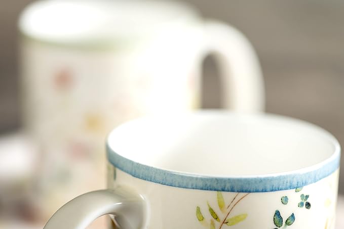 Maison d' Hermine Coffee Mug with Handles Tea Cups (12 Ounce, Pack of 1) | Fine Bone China Coffee Mugs for Hot Beverages Cappuccino Latte Home Restaurant Hotel Spring Summer -Colmar - Blue - Image 9