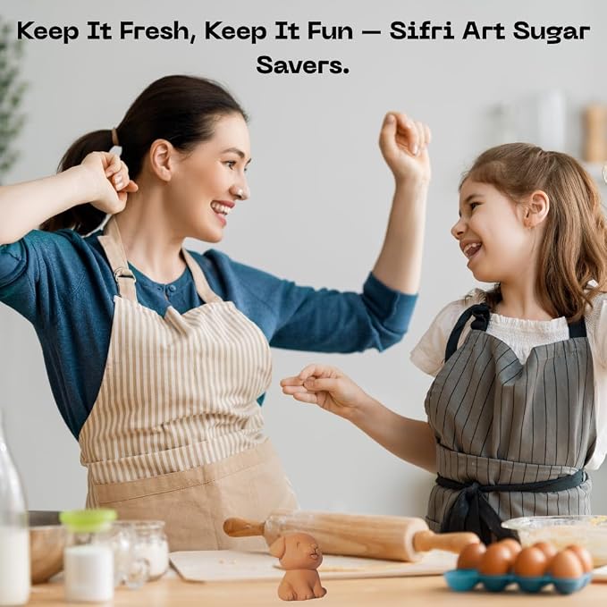 Sifri 3D Brown Sugar Keeper 2-in-1 Set – Terracotta Clay Puppy & Spoon Saver Softener – Cute Kitchen Storage & Freshness Holder for Sugar – Gift for Bakers (1, Dog and Spoon) - Image 6