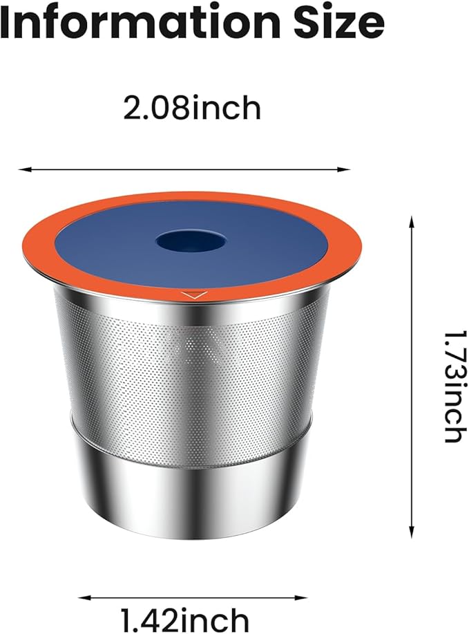 Reusable K Cups Coffee Pod Filters for keuring 2.0 and 1.0, Metal Filter for Coffee Maker,Stainless Steel Reusable K Cups Sturdy Filters (4PACK)
