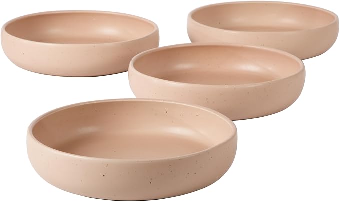 Bloomhouse - Two Time Oprah's Favorite Things Winner - Corsica Clay 4-Piece Meal and Pasta Bowl Set – Prosecco Blush Pink Stoneware for Dinner, Serving & Everyday Use - Image 4