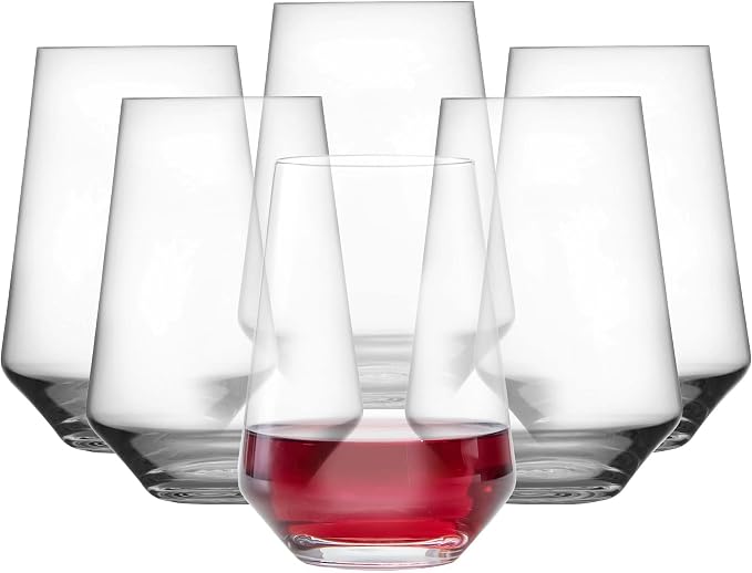 Zwiesel Glas Pure Stemless Bordeaux Glass (Set of 6), Red Wine Tumbler for Bordeaux, Dishwasher-Safe Machine-Made Tritan Crystal Glasses, Made in Germany (18.5 Ounce) by Unknown