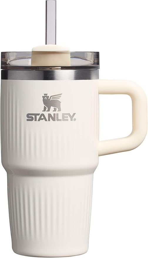 STANLEY Quencher H2.0 Tumbler with Handle and Straw 20 oz | Flowstate 3-Position Lid | Cup Holder Compatible for Travel | Insulated Stainless Steel Cup | BPA-Free | Fluted Cream Gloss by Unknown