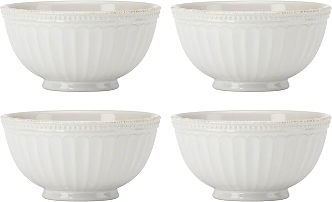 Lenox 895719 French Perle Groove All-Purpose Bowls, Set Of 4 White by Lenox