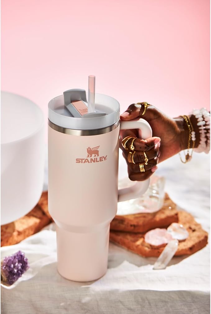 STANLEY Quencher H2.0 Flow State Tumbler, 40 oz, Rose Quartz 2.0 | Handle and Straw | 3-Position Lid | Cup Holder Compatible for Travel | Insulated Stainless Steel Cup | BPA-Free - Image 5