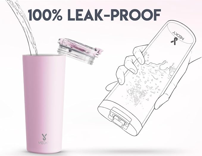 Meoky 24 oz Insulated Travel Coffee Mug: Leak Proof Lid, Blossom | Stainless Steel Coffee Tumbler, Keeps Hot for 8 Hours or Cold for 24 Hours, Fits in Car Cup Holder, BPA Free - Image 5