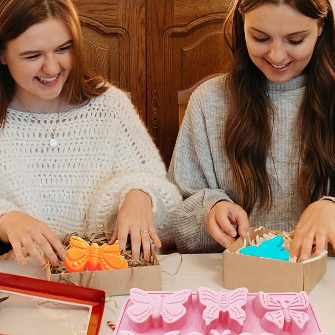 2 Pack Cute Butterfly Silicone Molds 3D Butterfly Themed Baking Mould Tray DIY Baking Tool for Chocolate Cake Dessert Candy Mousse Pastry Handmade Soap Cupcake Topper - Image 6