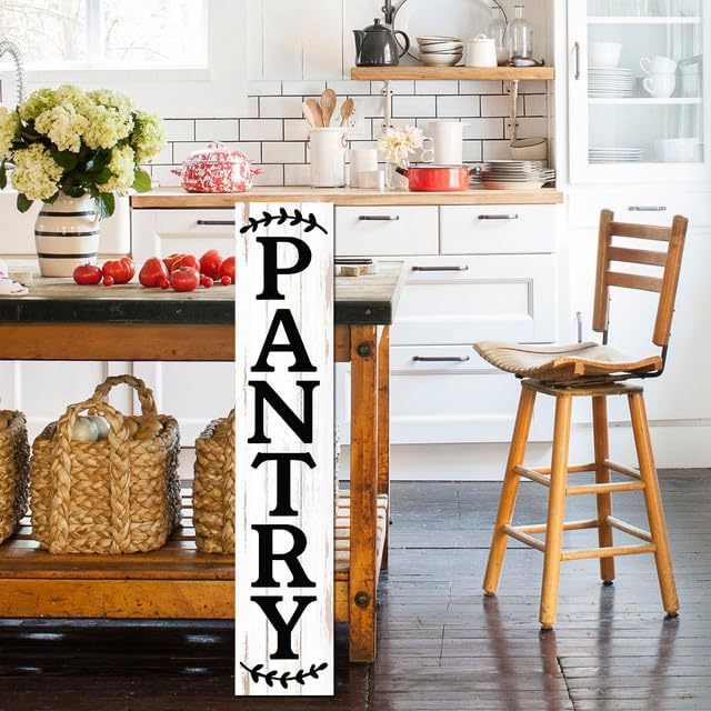 Vertical Pantry Sign Wall Decor 8"x48" Pantry Decor Farmhouse Wood Large Pantry Sign for Hanging Kitchen Sign Wood Sign Vertical Sign Wood Sign Kitchen Wall Art Decor Hanging Plaque Sign - Image 2