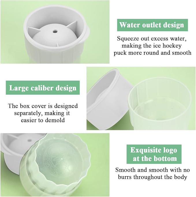 Kyraton Ice Molds Set 4 Pack, 2inch Plastics Round Ice Cube Mold, Ice Ball Maker Mold, Stackable Puck Maker, Easy Release, Mixing Colours