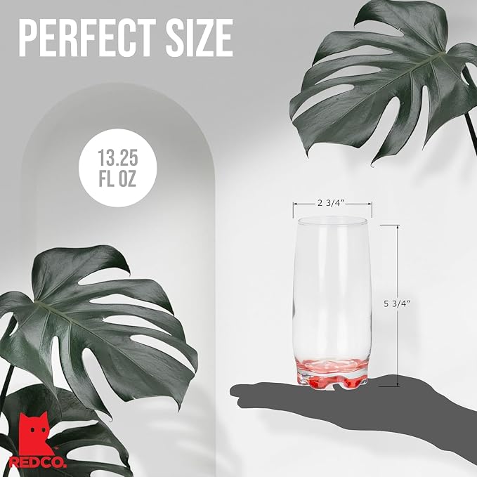 Vibrant Splash Water, Beverage Highball Glasses, 13.25 Ounce - Set of 6 - Image 3
