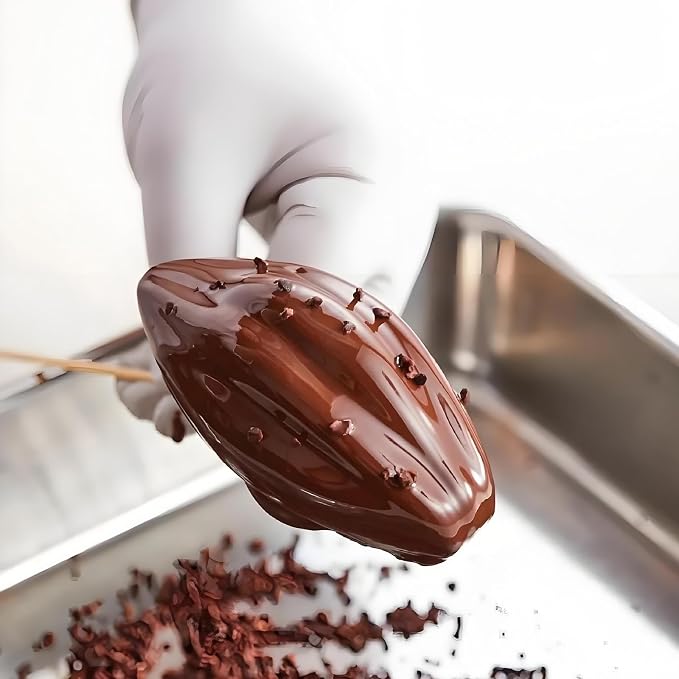 Silicone Coffee Bean Mold 6-Cavity, 29.5 x 18.8 cm | Pack of 2, 3D Cacao Pod Shape, Non-Stick Release, For Chocolate & Desserts, Food-Grade Silicone - Image 7