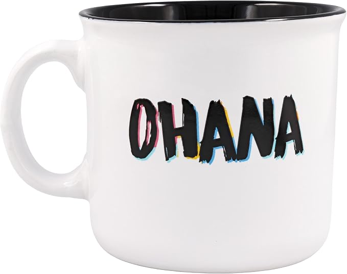 Silver Buffalo Disney Lilo and Stitch Ohana Abstract Ceramic Camper Mug, 20 Ounces - Image 3