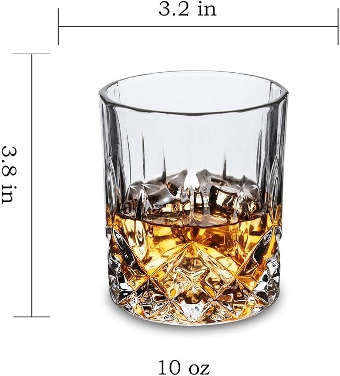 KANARS Old Fashioned Whiskey Glasses with Luxury Box - 10 Oz Rocks Barware For Scotch, Bourbon, Liquor and Cocktail Drinks - Set of 4 - Men Gift | Rocks Barware For Scotch, Bourbon, Liquor and Cocktail Drinks Set of 4 Men Gift - Image 3