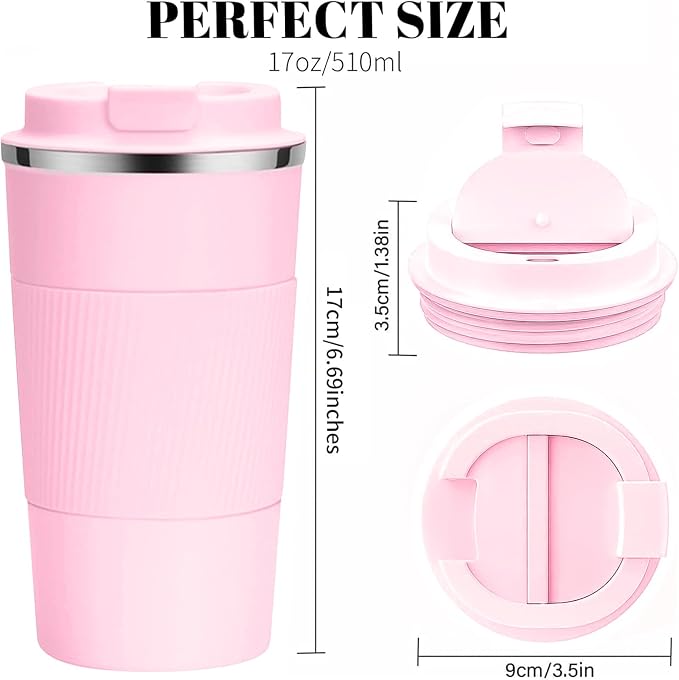 Insulated Travel Coffee Mug, Stainless Steel Coffee Cup with Leakproof Lid | Double-wall insulation keeps drinks hot or cold for hours, with a leakproof lid and portable stainless steel design - Image 3