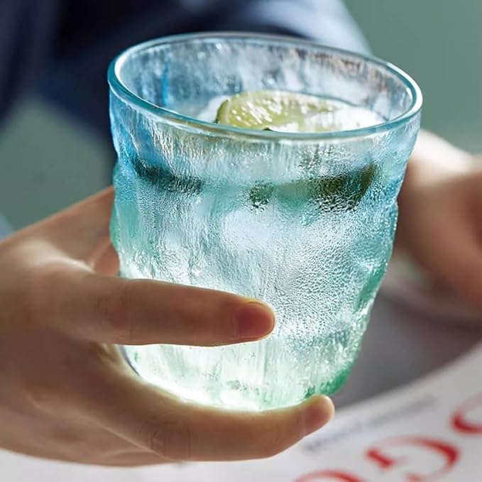 drinking glassware Glacier Pattern Drinking Glasses, Gradient Glass Tumbler - Image 5
